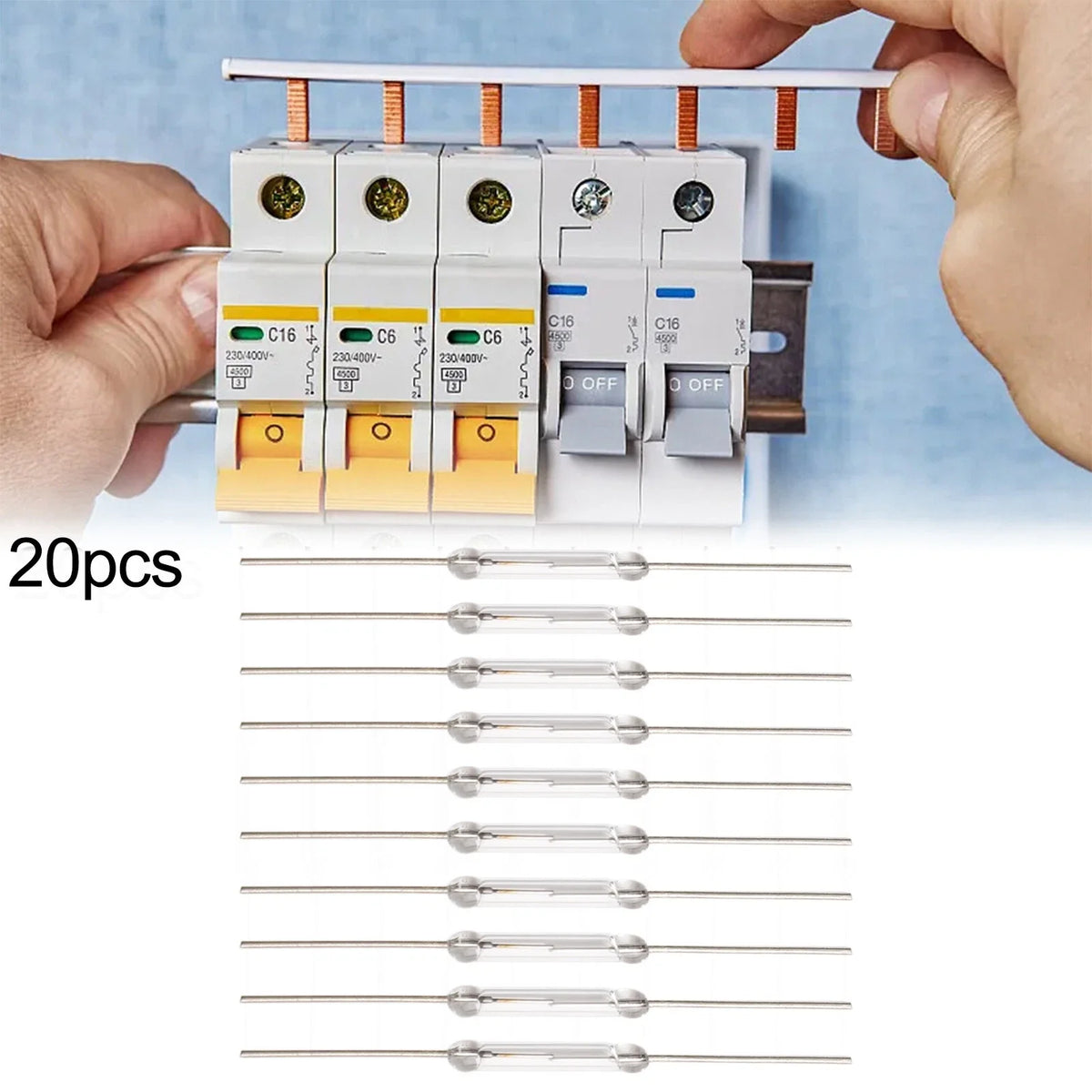 2X Compact Magnetic Glass Reed Switch 14 mm Normally Open NO Pack of 20