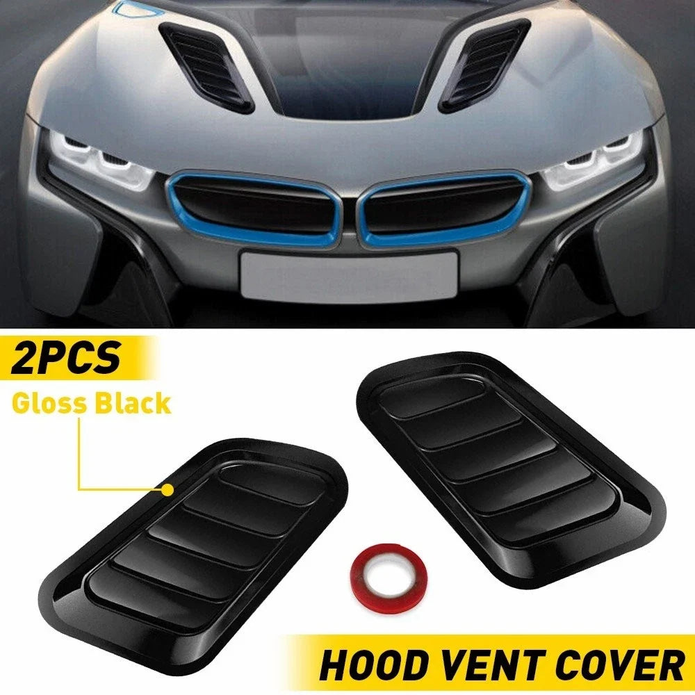 4X Air Hood Intake Flow Scoop Vent for Universal Black Car (All Years)