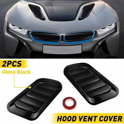 4X Air Hood Intake Flow Scoop Vent for Universal Black Car (All Years)