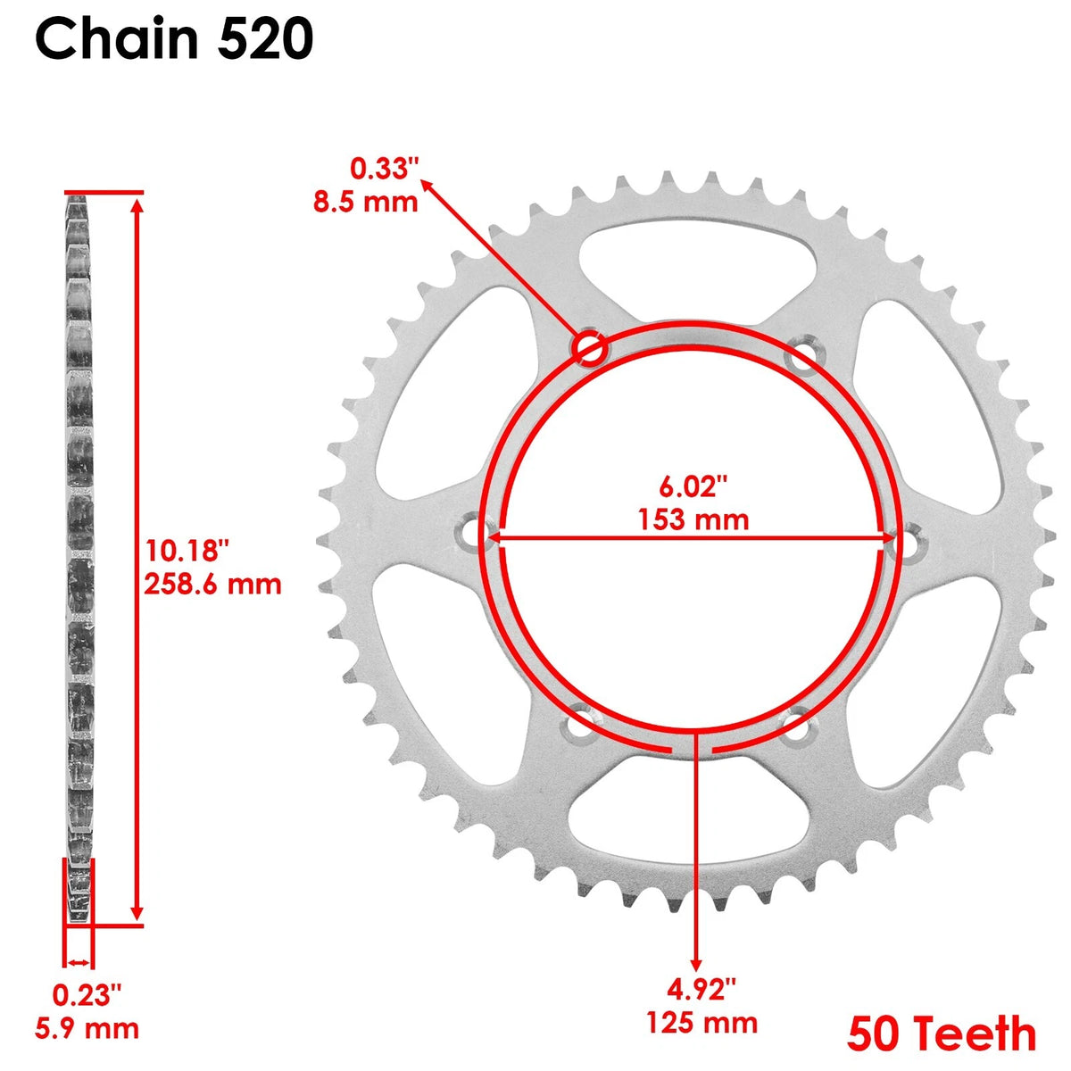 Drive Chain and Sprockets Kit for Kawasaki KX125 (1996–1997) EG2321CH101XO