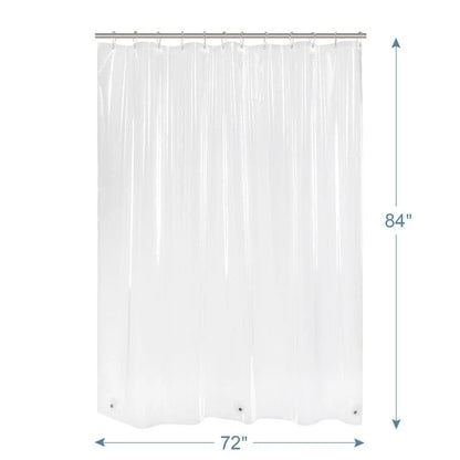 Extra Long Shower Curtain Liner 72" x 84" (Pack of 1) - Clear