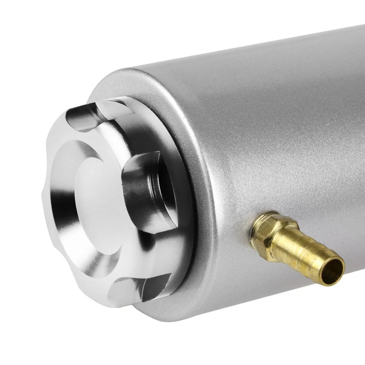 Aluminum Oil Catch Reservoir Can + Cap for Racing (7.25" x 2.7") Chrome