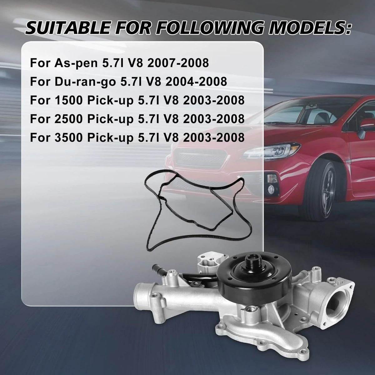 Water Pump AW7168 58-623 for Dodge RAM 1500 Hemi V8 (2003–2008)