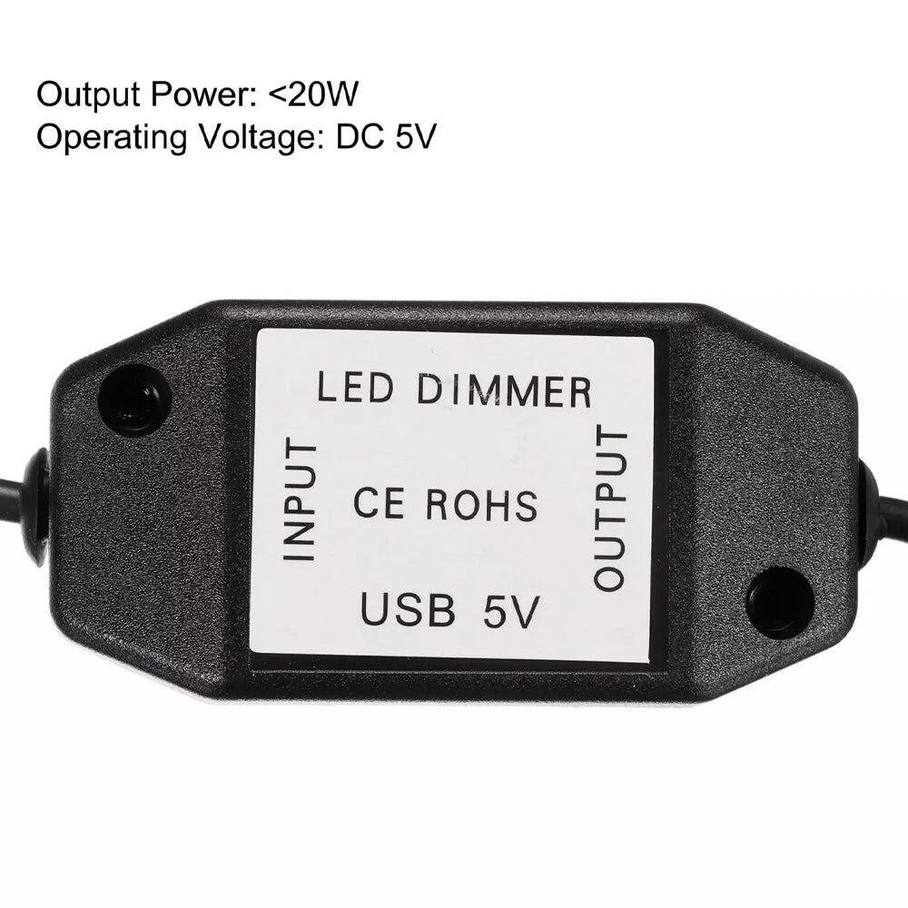 4Pcs 5V USB PWM Rotary Inline Dimmer Switch for LED Strips Lights