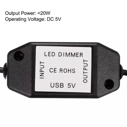 4Pcs 5V USB PWM Rotary Inline Dimmer Switch for LED Strips Lights