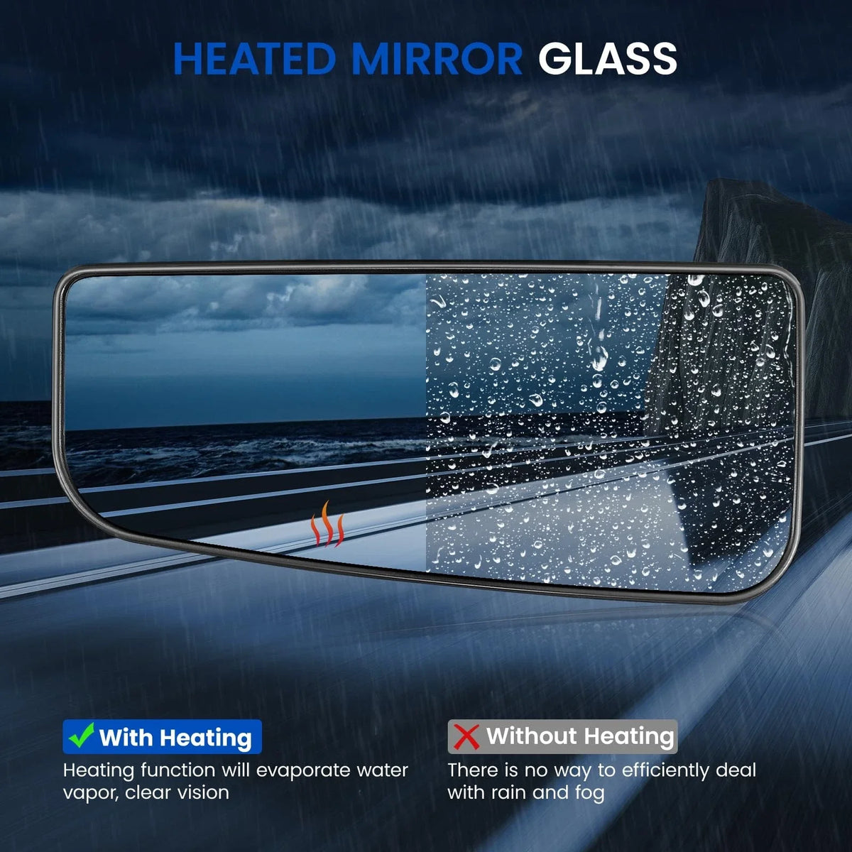 Heated Left Lower Tow Mirror Glass for Ford F-150 (2015–2021) & F-450/F-550 (2017–2019)