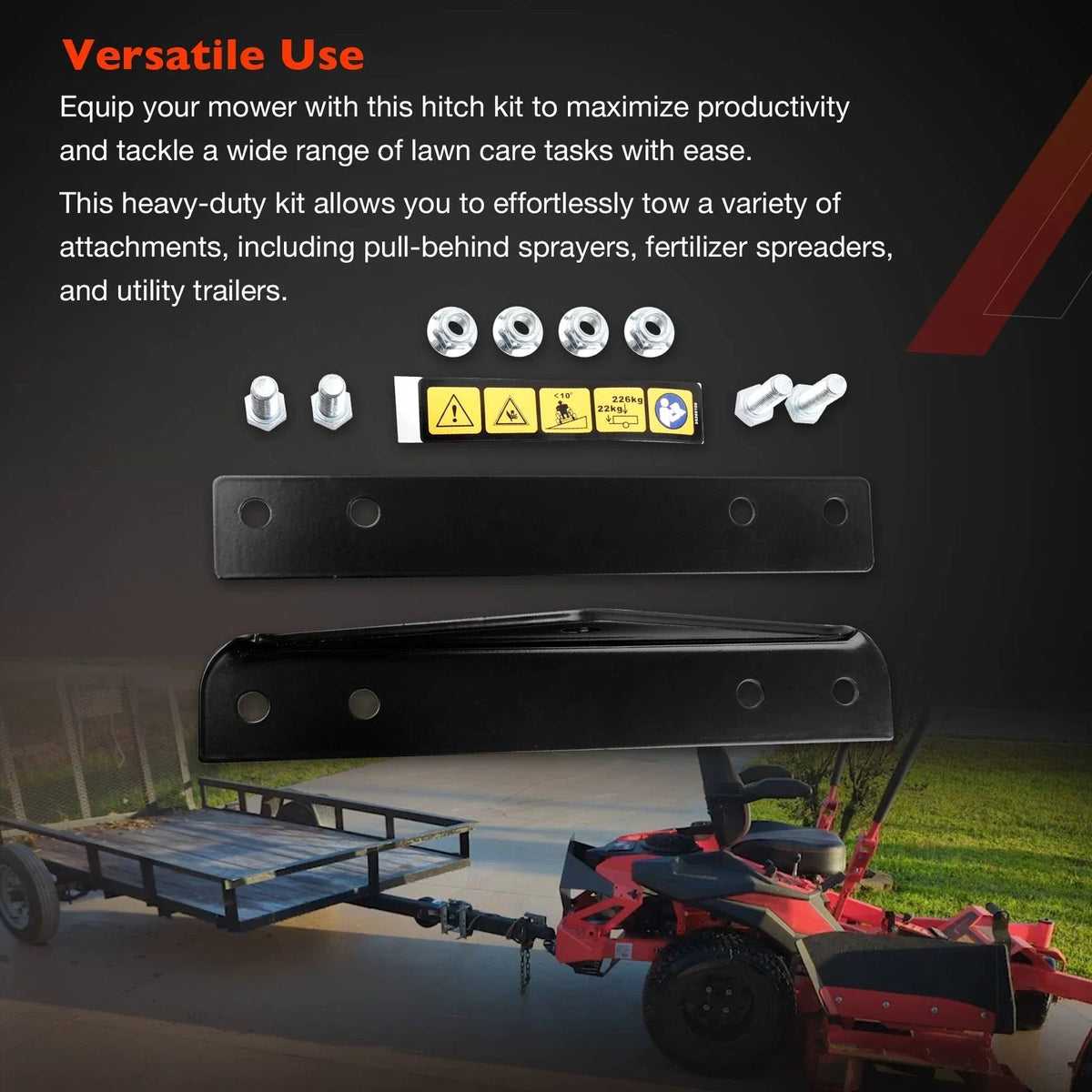 Trailer Hitch Kit for Gravely Ariens Zero Turn Mower (48, 52, 60) 79108500