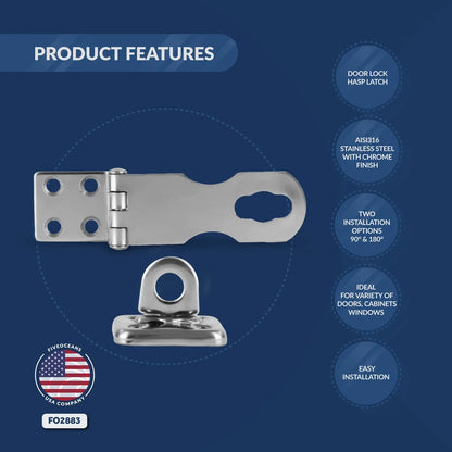 Stainless Steel Marine Locking Swivel Hasp for Five Oceans (FO2883)