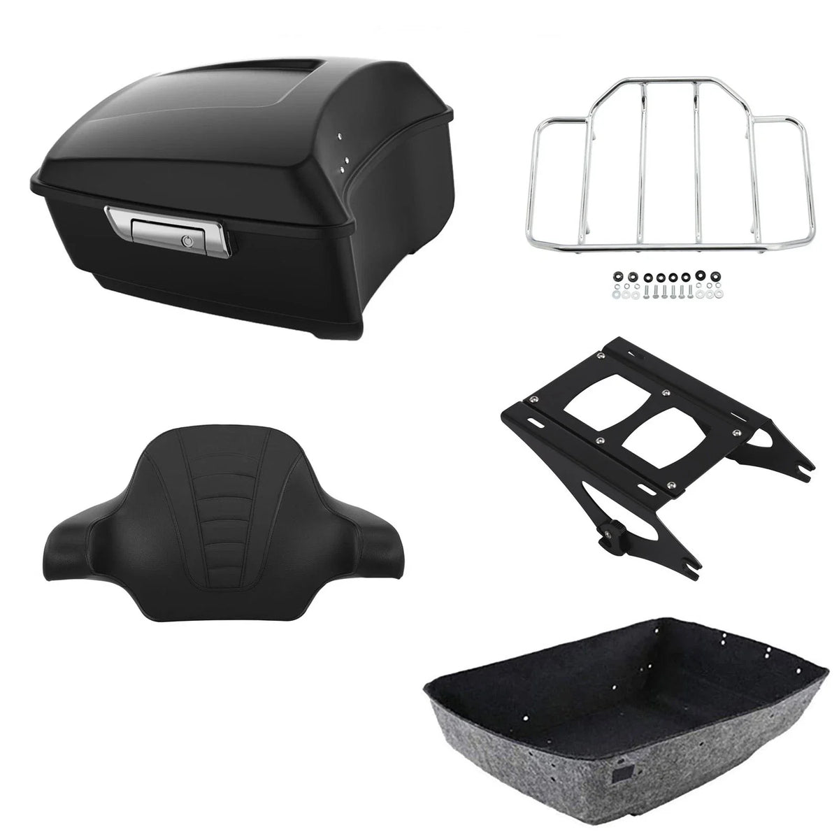 Matte Black Trunk Backrest Rack Mount for Harley CVO Street Glide (2014–2026)