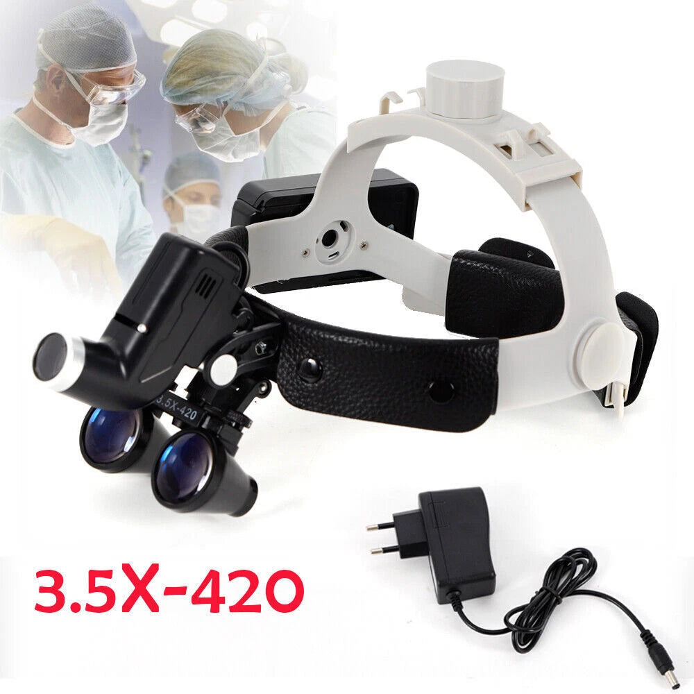 3.5x Surgical Binocular Loupes with LED Headlight for Medical Use