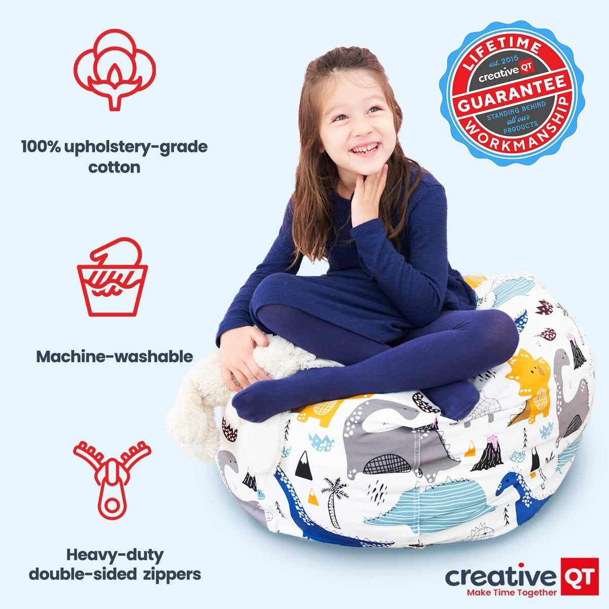 Large Bean Bag for Creative QT Stuff ’n Sit (33’’) - Royal Blue Corduroy