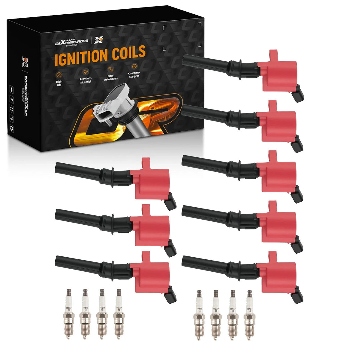 8x Ignition Coil + Spark Plug for Ford F150, Crown Victoria 4.6L (2001–2008)