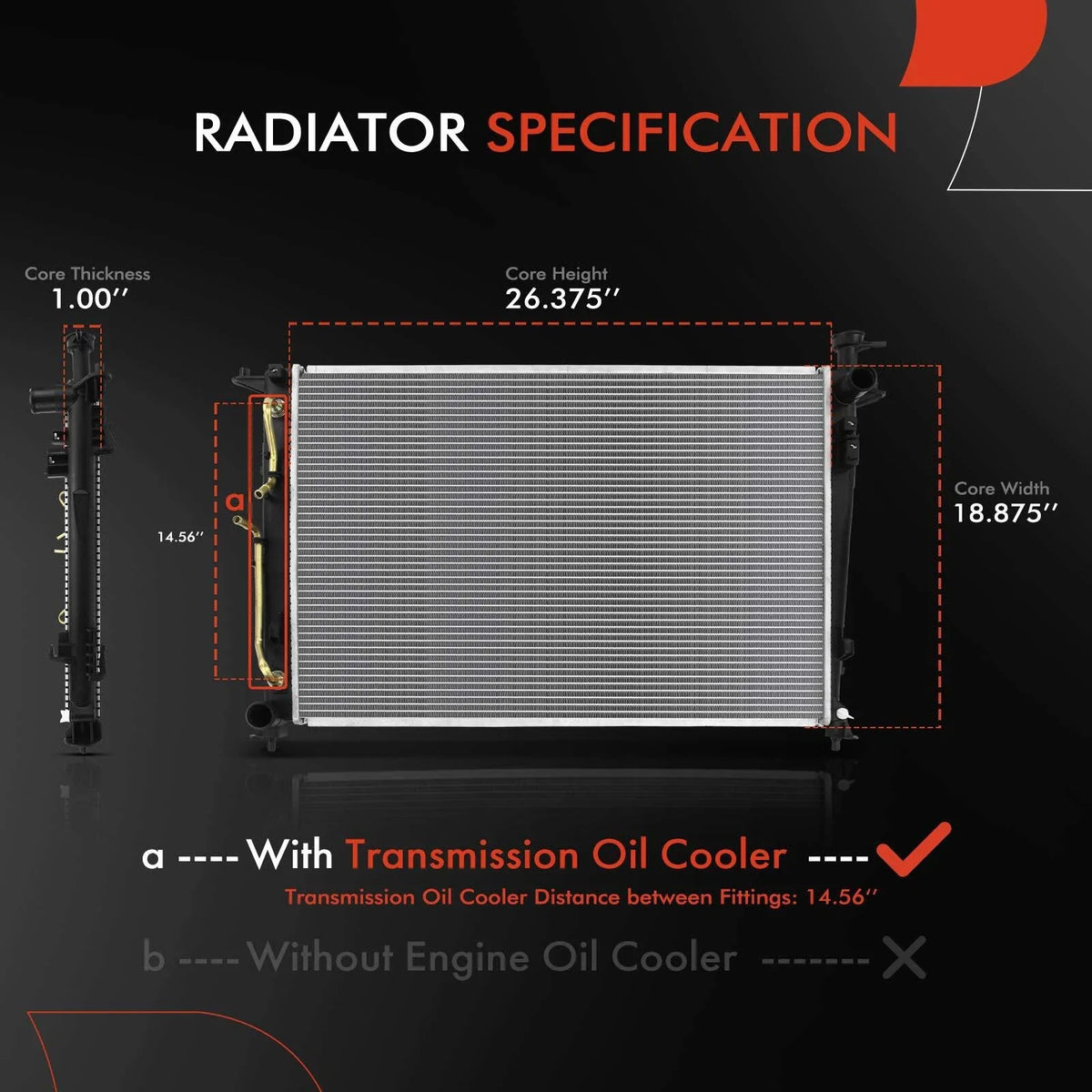 Radiator and Cooling Fan Shroud Kit for Kia Sorento (2016–2018)