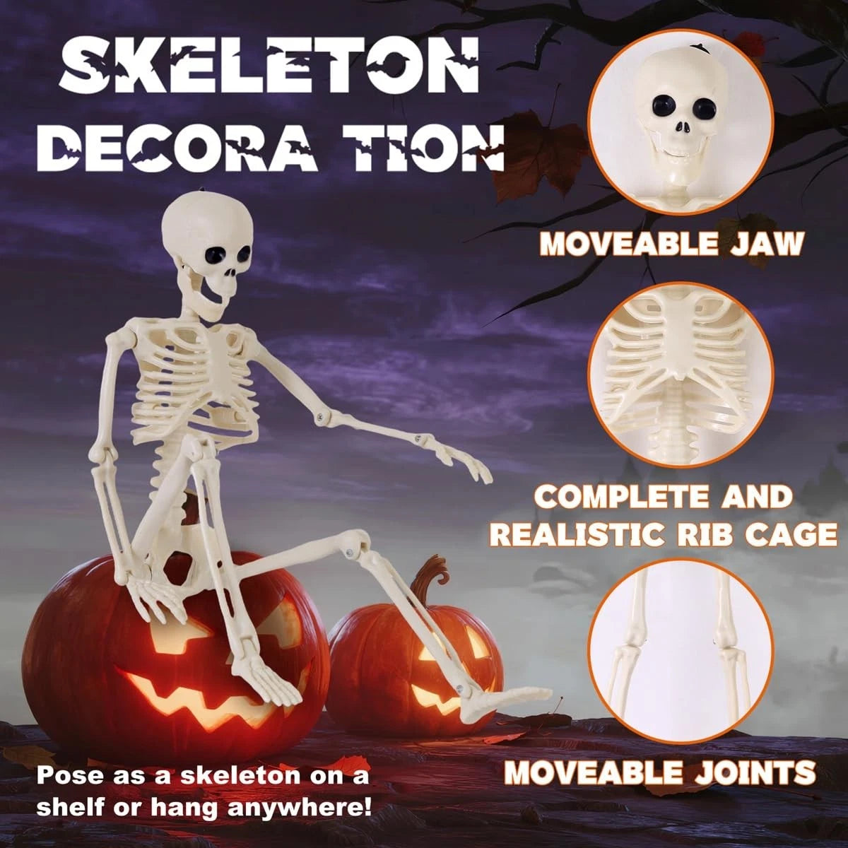 5X 16" Skeletons Halloween Decorations for Home Decor (2023)