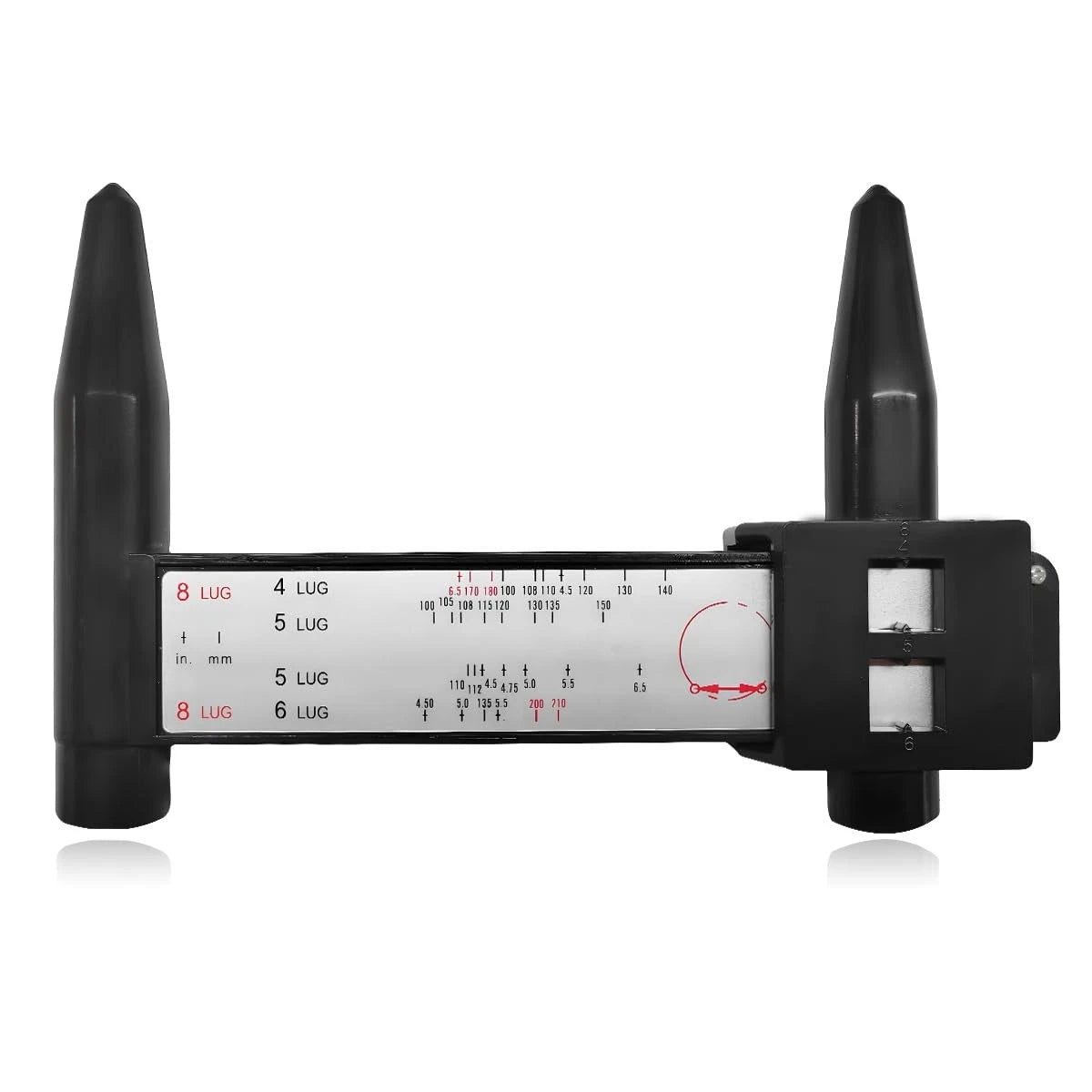 ZNDAW Wheel PCD Gauge for Rim Bolt Pattern Measuring Tool