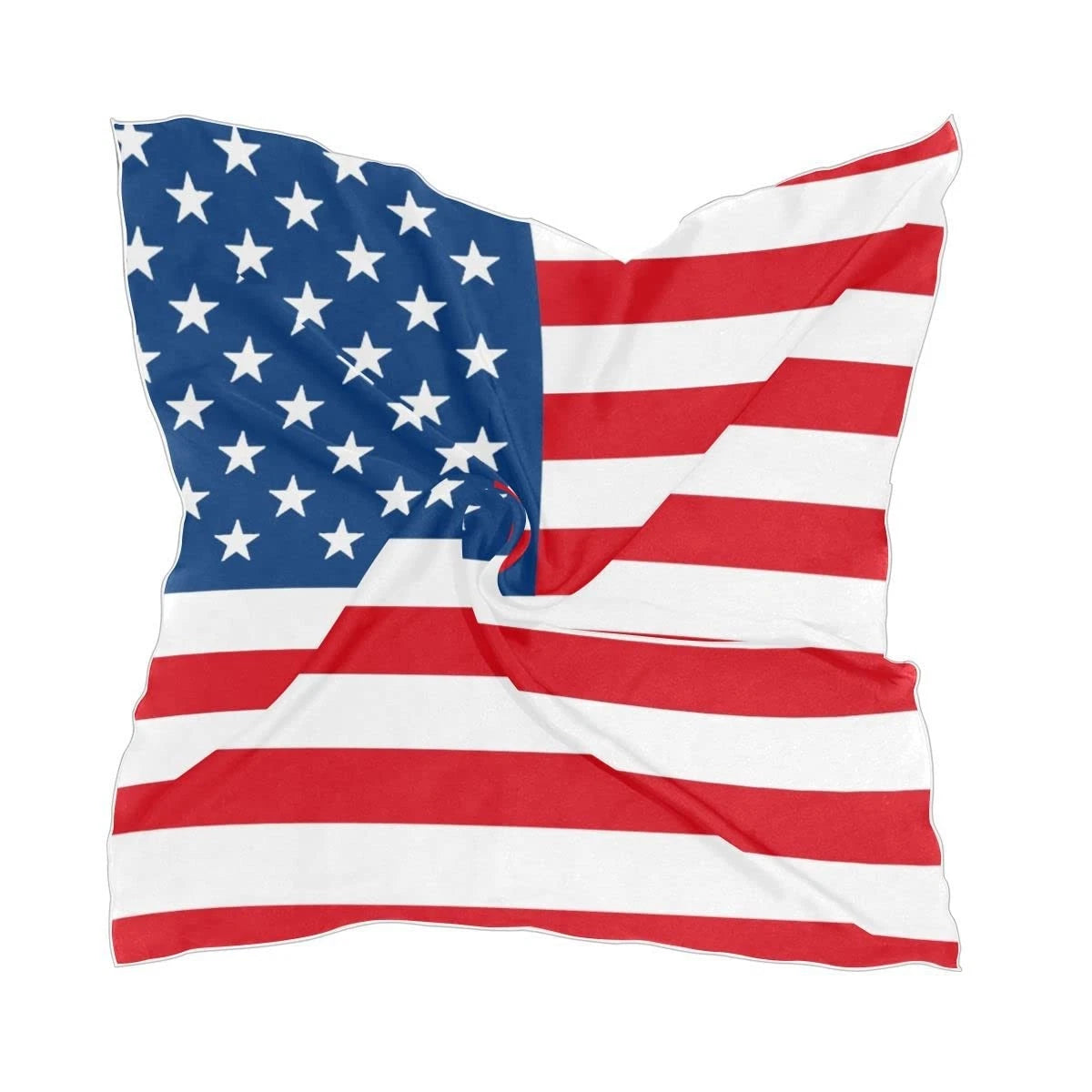 Silk Scarf for Women - American Flag Square Satin Neck Scarf