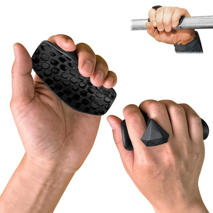 Rubber Gym Grips for Weight Lifting (Men & Women) - Anti Slip, Large, Black