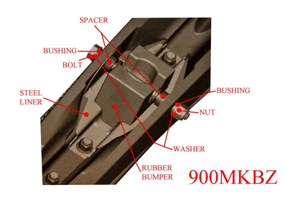 Mount Kit & 4" Carbides for Ski-Doo ZX Chassis (B4-464MKBZ711290001)