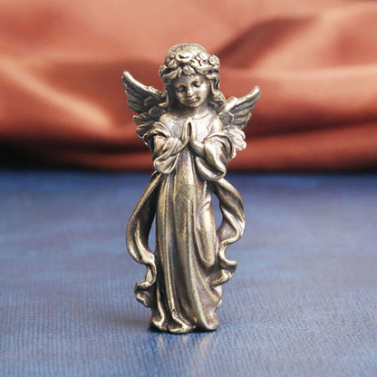Solid Brass Angel Figurine for Home Office Decor