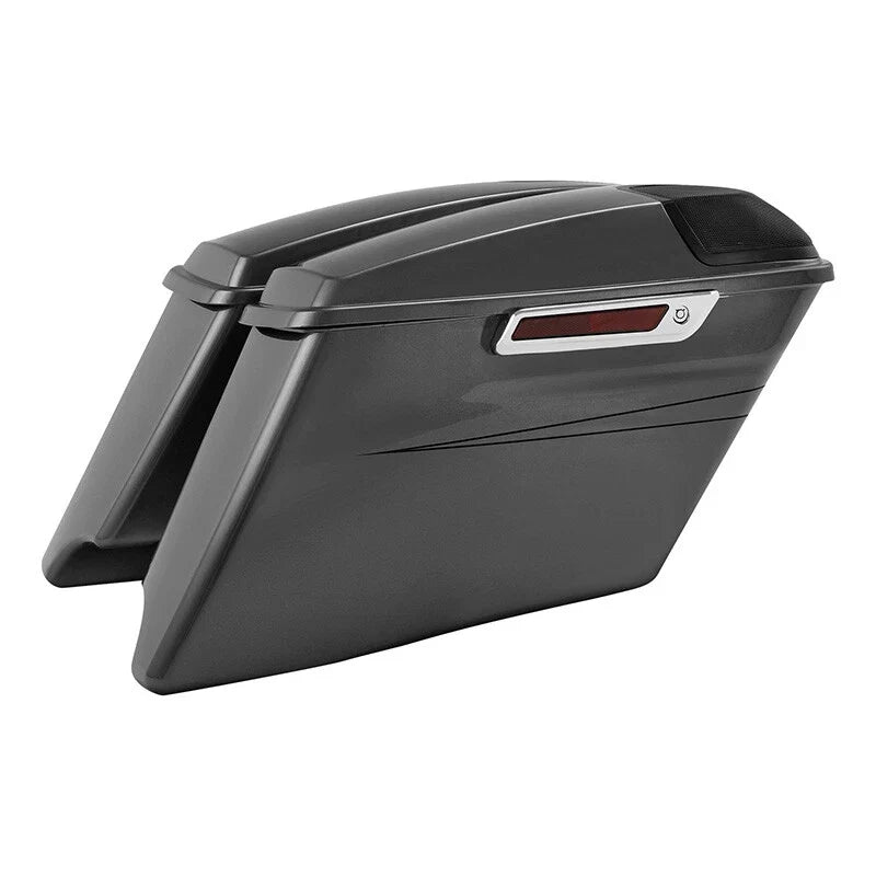 4" Hard Saddlebags for Harley Road Street Glide (2014–2024) Charcoal Pearl
