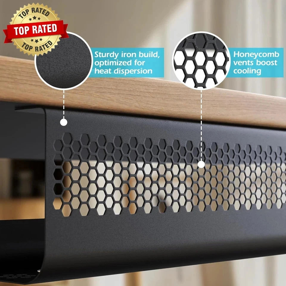 Cable Management Tray Kit for Under Desk (26PCS) - Ventilated Hexagon