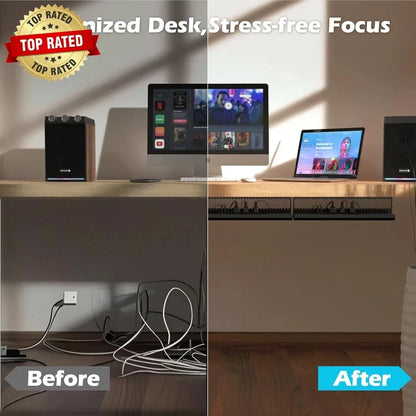 Cable Management Tray Kit for Under Desk (26PCS) - Ventilated Hexagon