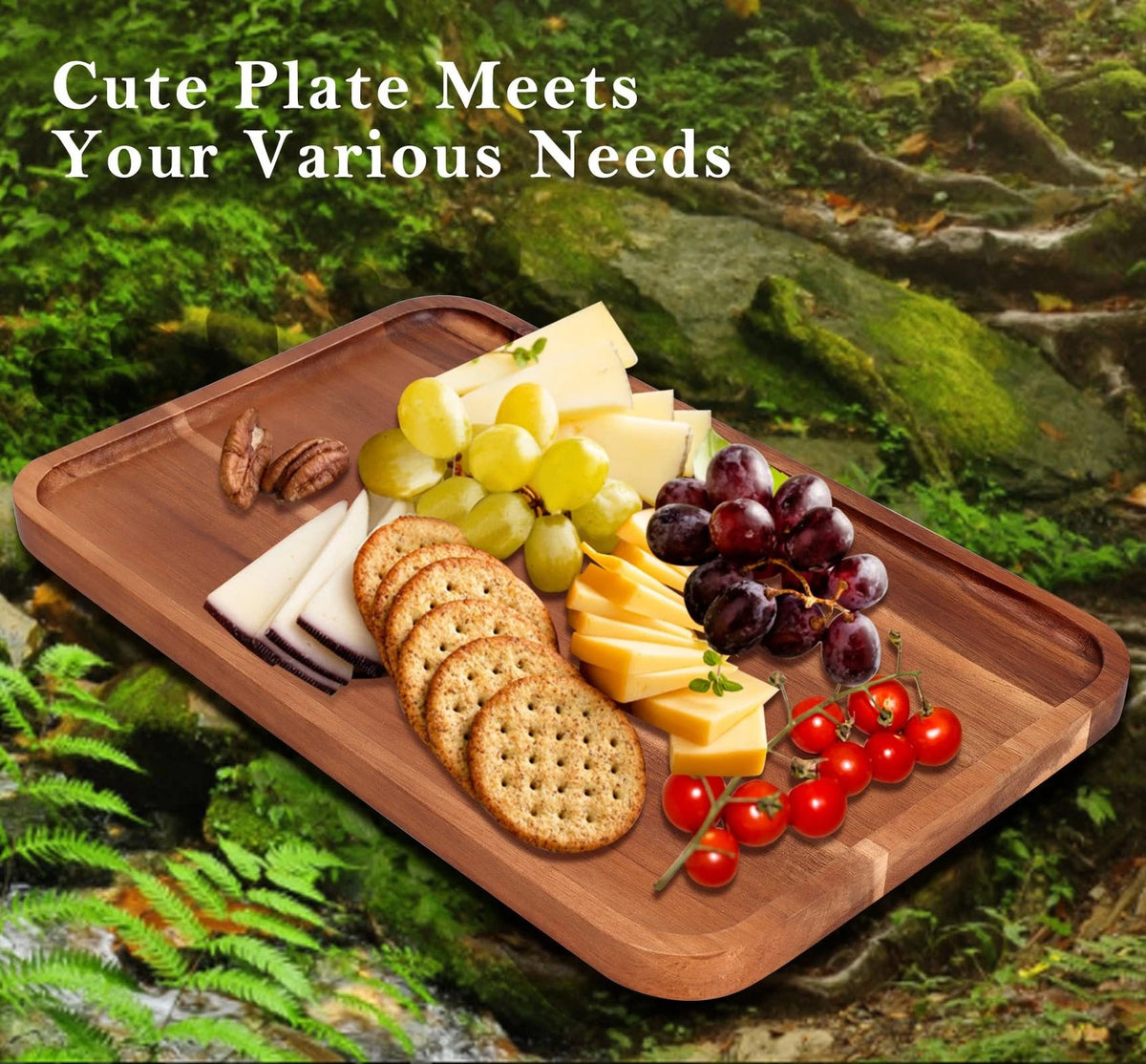 Set of 2 Wooden Charcuterie Boards 14" x 10" x 0.8"