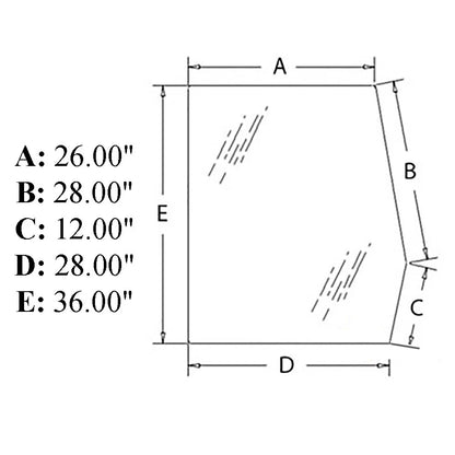 Left Hand Upper Door Glass for 445 445C 455 455D 555 555C 555D 655 655C 655D