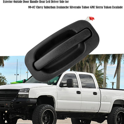 Rear Left Driver Exterior Door Handle for Chevy Suburban (Black)