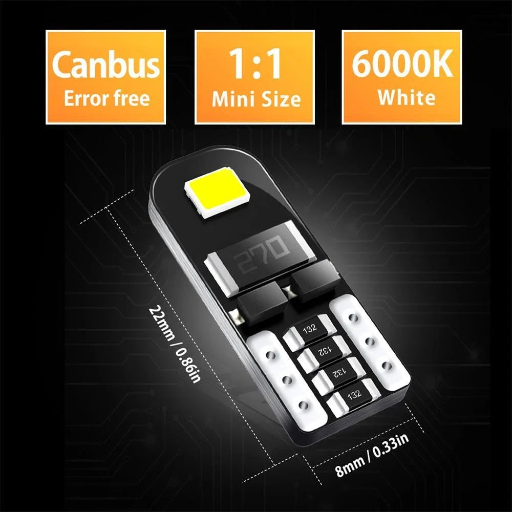 20x T10 194 2825 LED Light Bulb for AUXITO (Error Free)