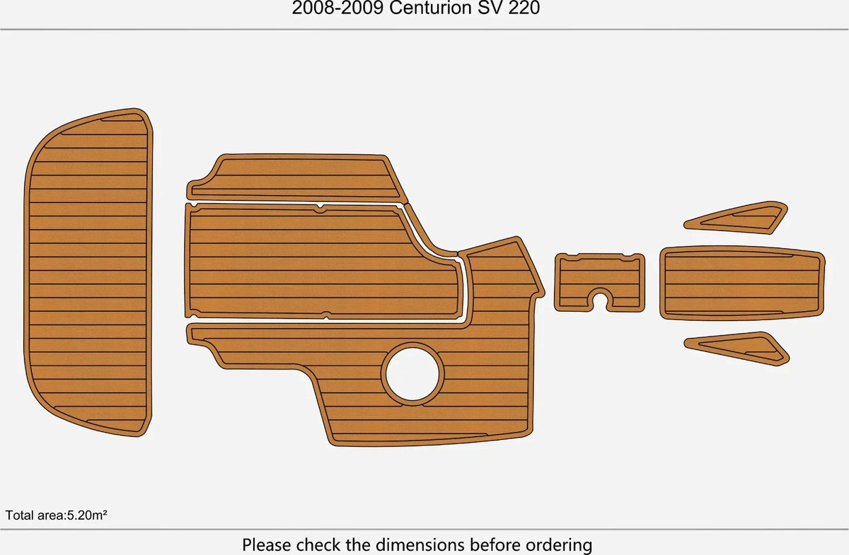 EVA Foam Faux Teak Deck Floor for Centurion SV 220 (2009)