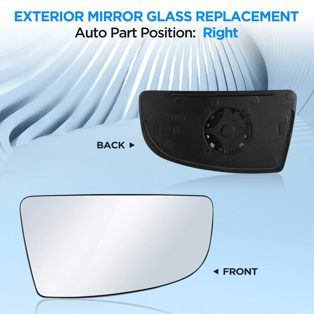 Lower Right Mirror Glass for Ford Transit 150 250 350 (2015–2022)
