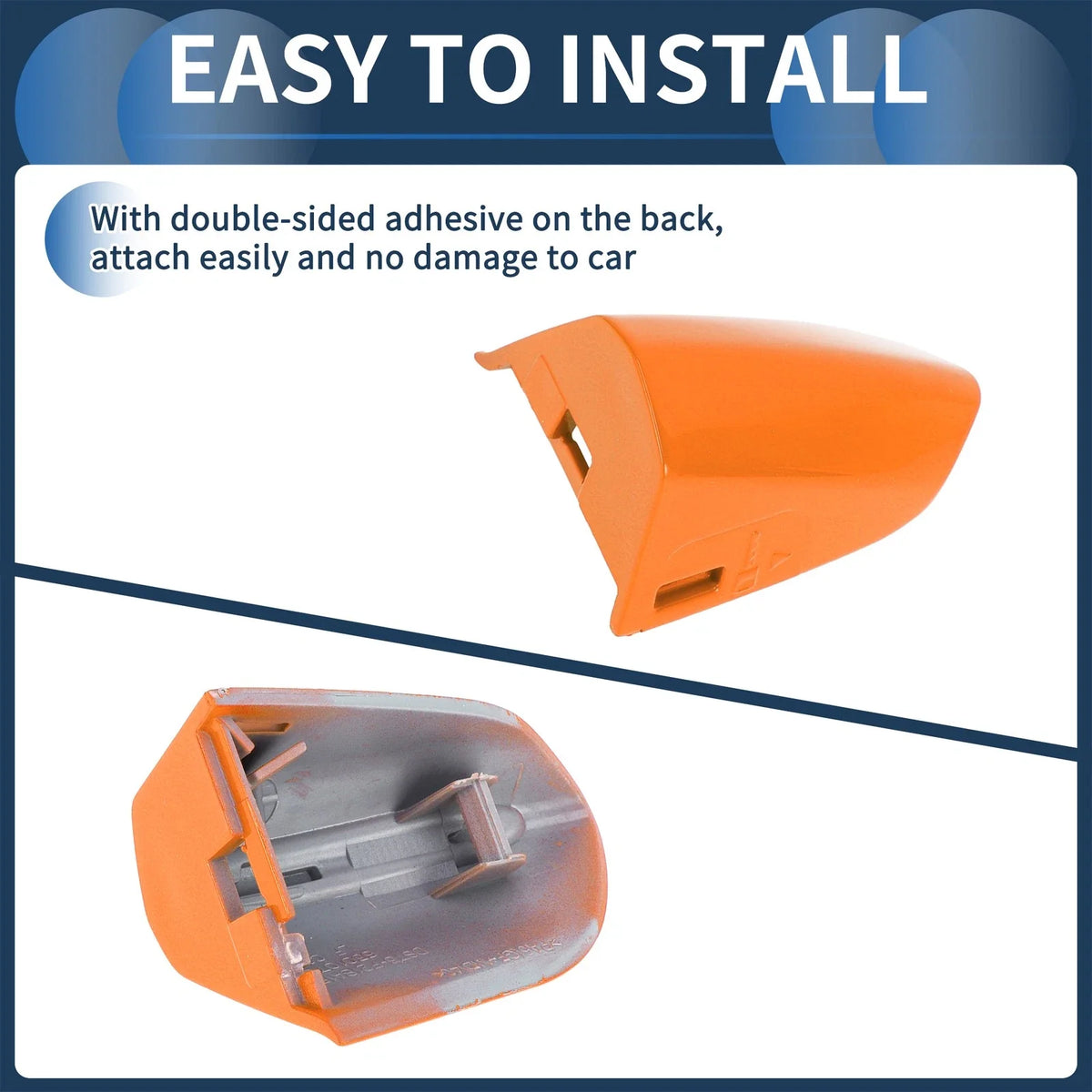 1 Pc Door Handle Cover Front Left for Ford Mustang (2015–2020) ABS Orange
