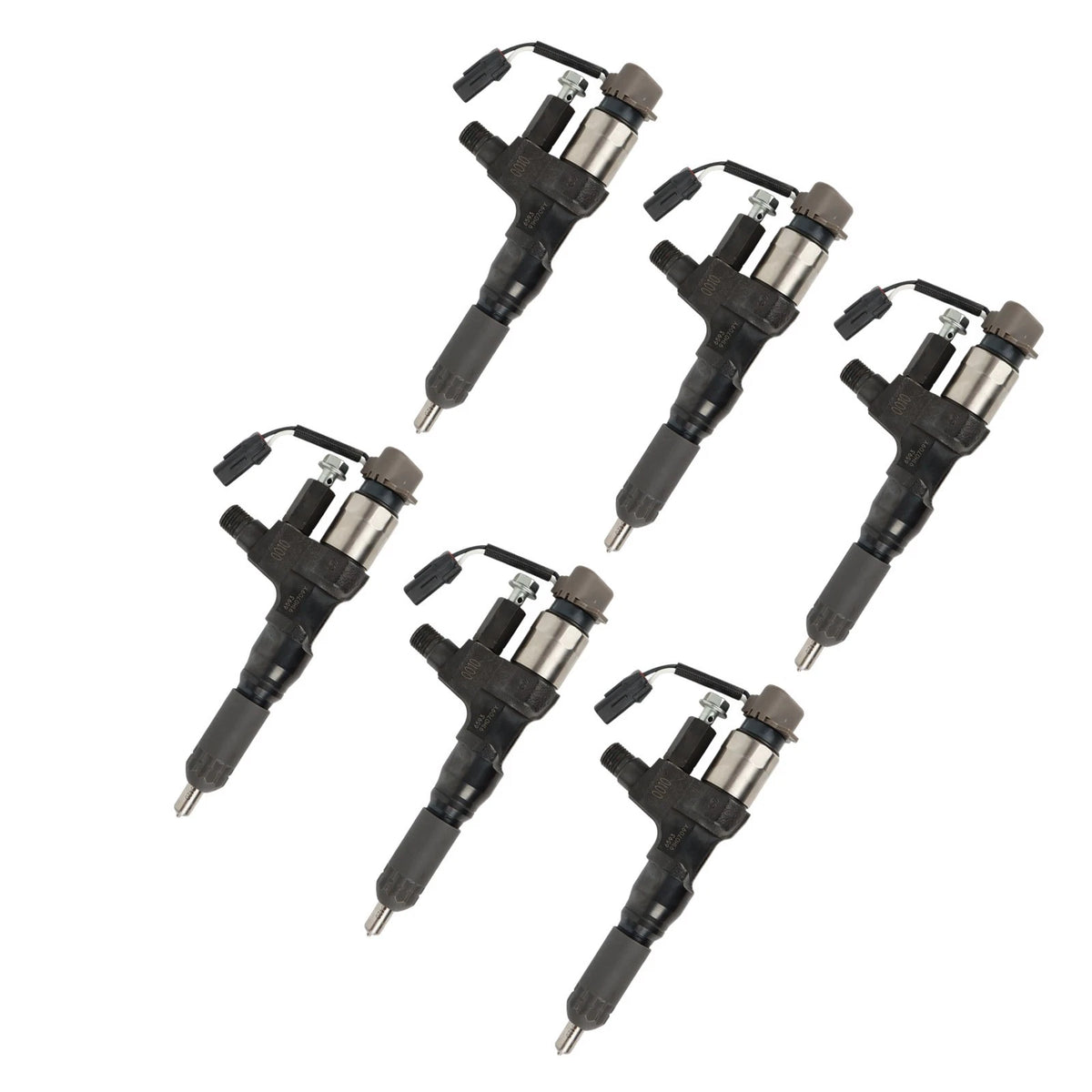 6x Diesel Fuel Injectors for Hino J08E Kobelco SK350-8 (095000-6593, VH23670E0520)