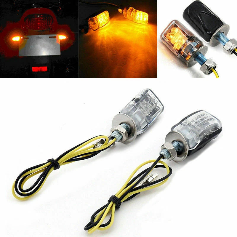 LED Black Micro Mini Turn Signal Indicators for Motorcycle (TS-008-Black)