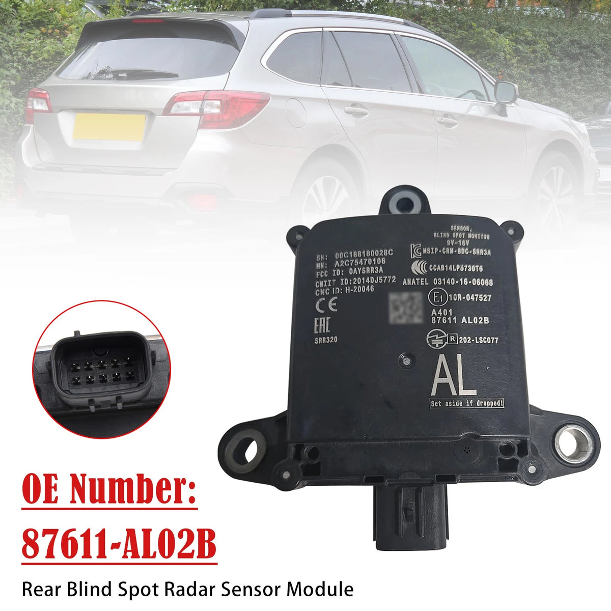 Rear Blind Spot Radar Sensor Module 87611-AL02B for Subaru Outback (2018–2019)