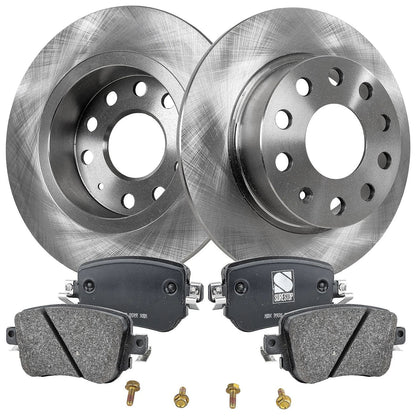 Rear Brake Disc Rotors and Pads Kit for VW Golf SportWagen (2017–2018)