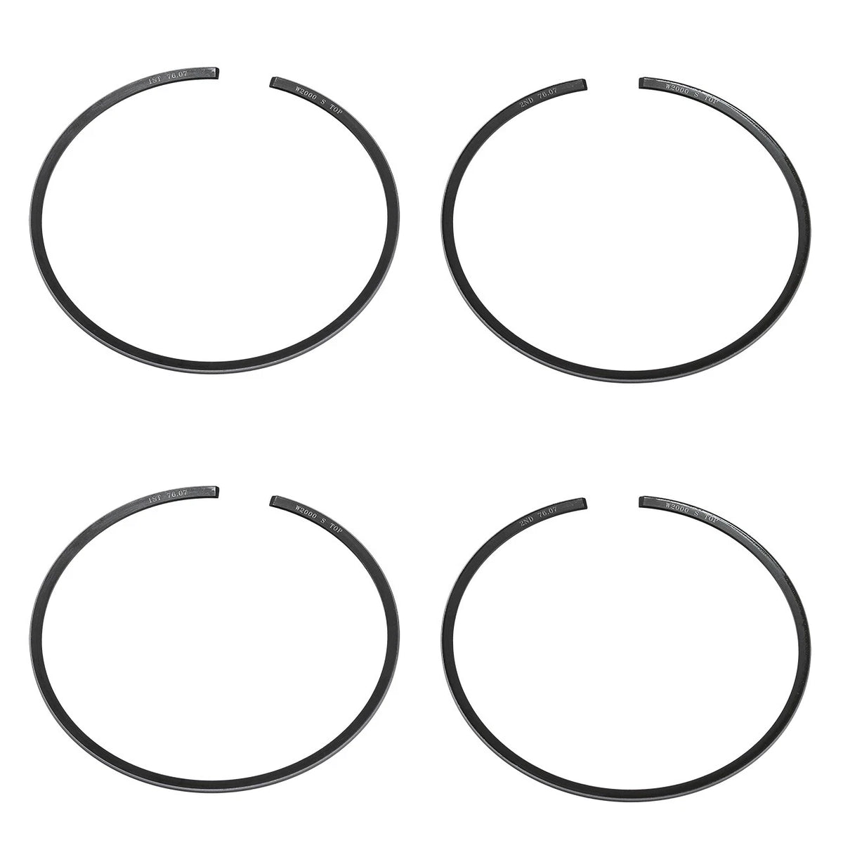 2 Piston Ring Kits for Kawasaki 650 SX X2 (1986–1996) NW-20000-2R .020 Over Bore 76.5mm