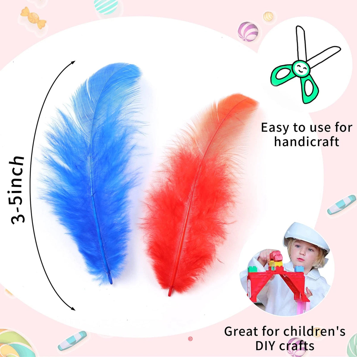 300pcs Colorful Craft Rooster Feathers for Soarer