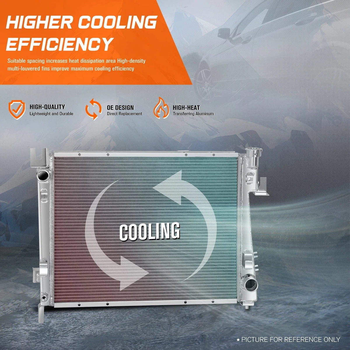 Full Aluminum 3-Row Cooling Radiator for Dodge Ram 1500 2500 3500 (2004–2009)