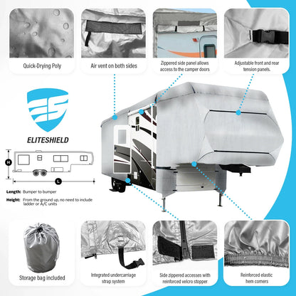 5th Wheel RV Cover for Travel Trailer (Fits 33'-37' Length)