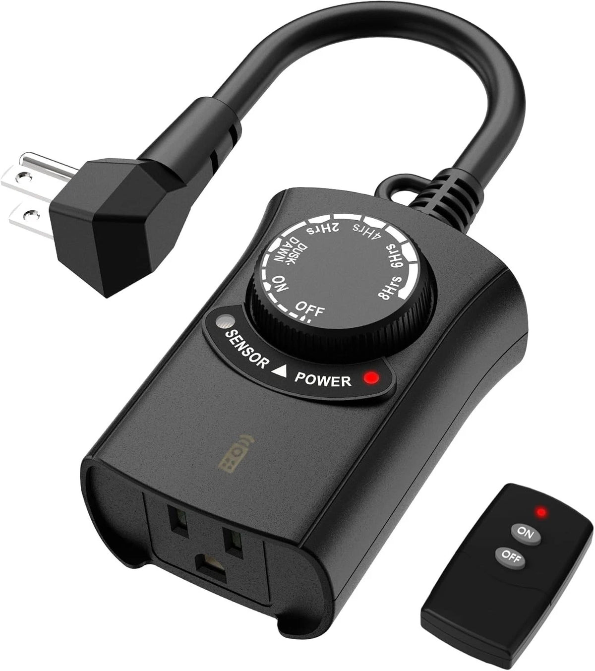 HBN Outdoor Light Timer with Remote Control for Outdoor Use