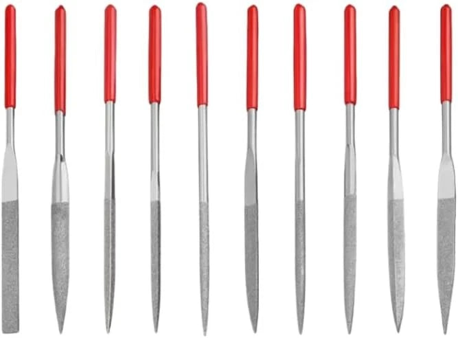 10-Piece Diamond Needle File Set for Jewelers (3x140mm)