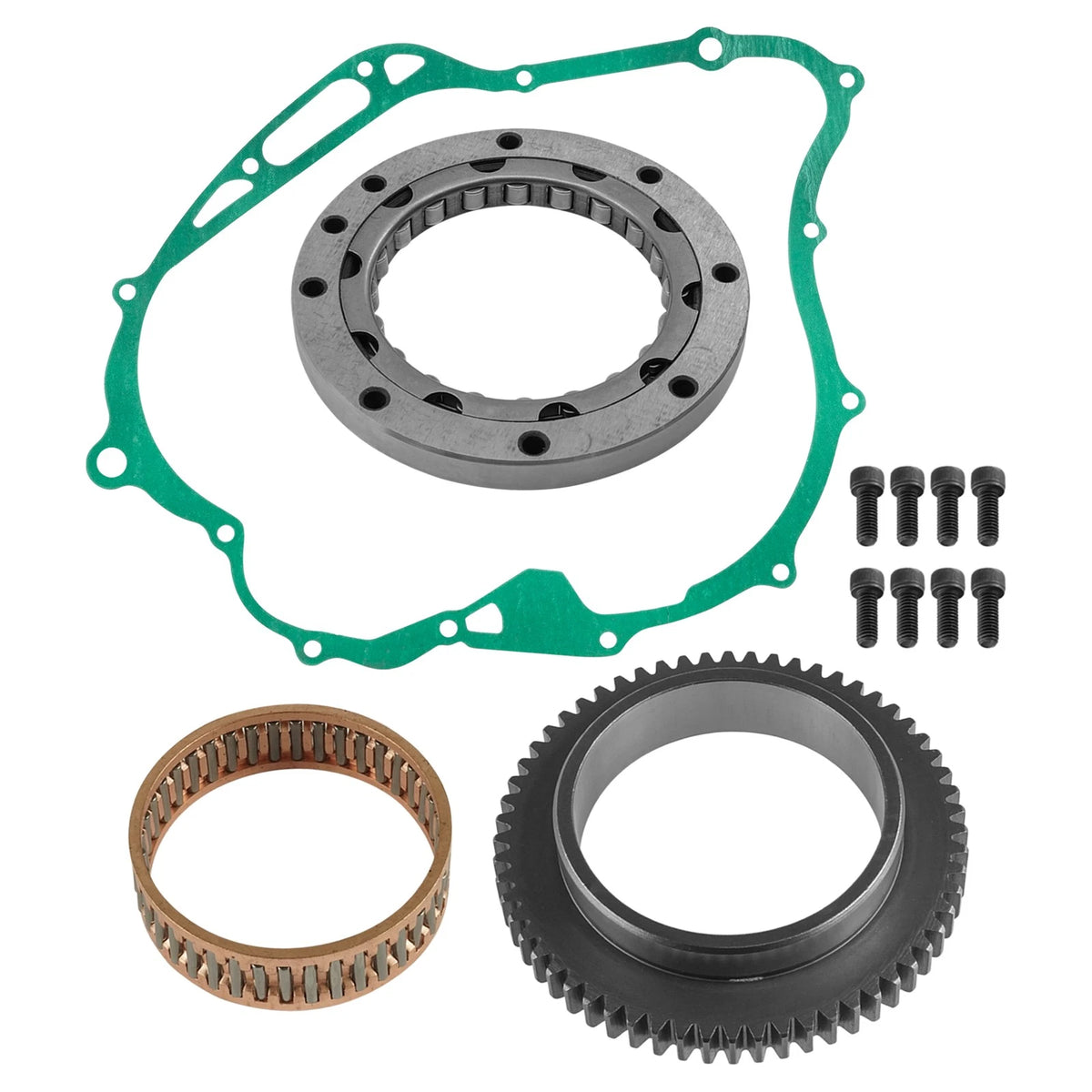 Starter Clutch Gear Idler W/Gasket for Yamaha V Star 1100 (2000–2009) SC170+IG170+GT316
