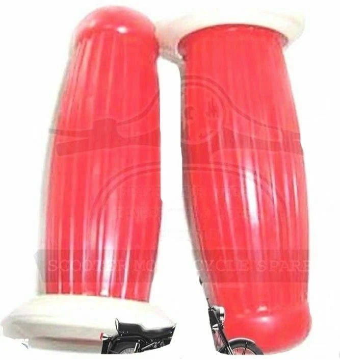 Pair of Barrel Handle Bar Grips for Lambretta SX TV LI GP Red