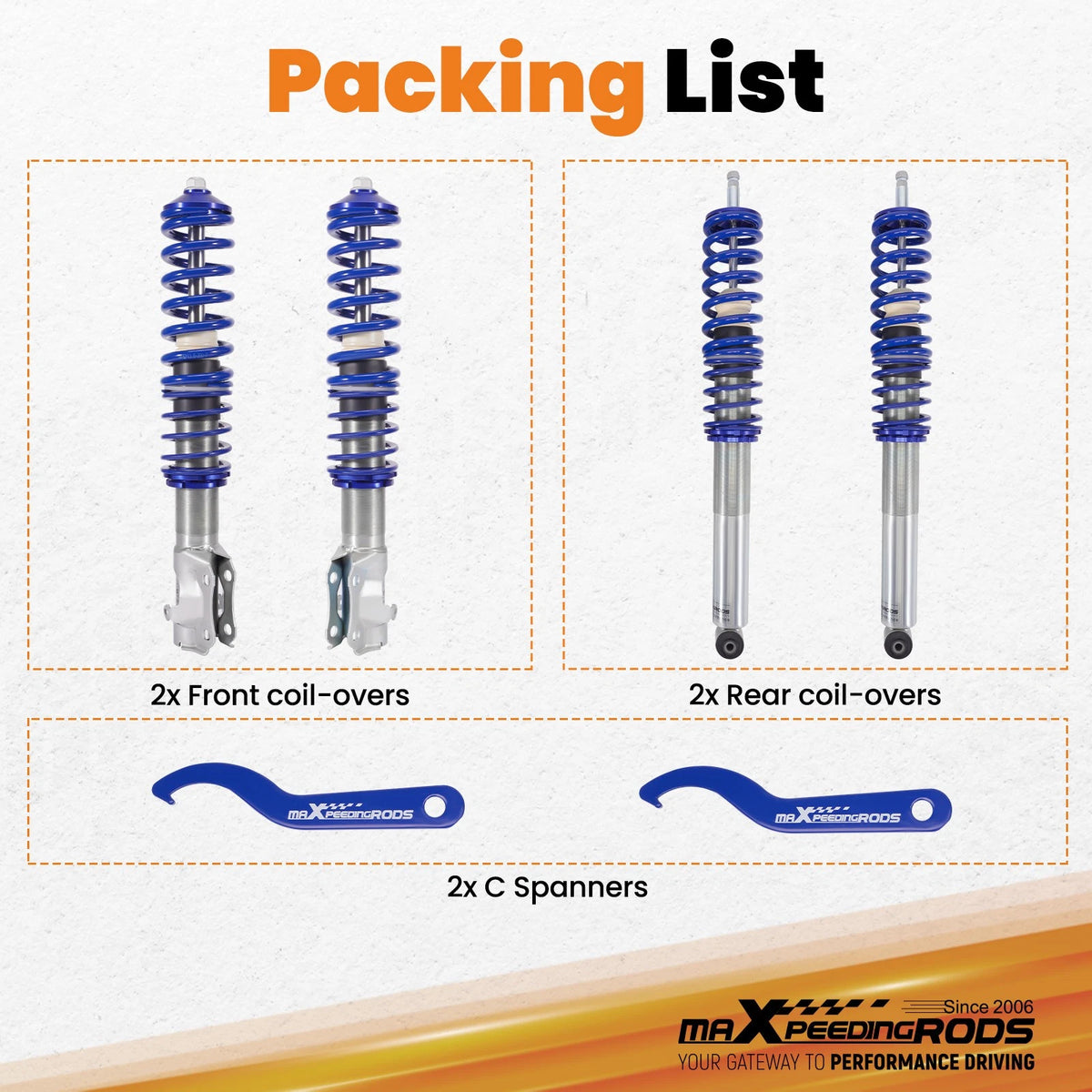 Coilovers Kit for VW Golf MK3 (1991–2000) - VM1UID