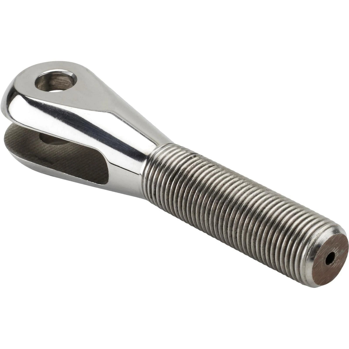 Stainless Steel Smoothie Clevis 5/8 RH NF Thread 3/8 Slot & Hole 91002046
