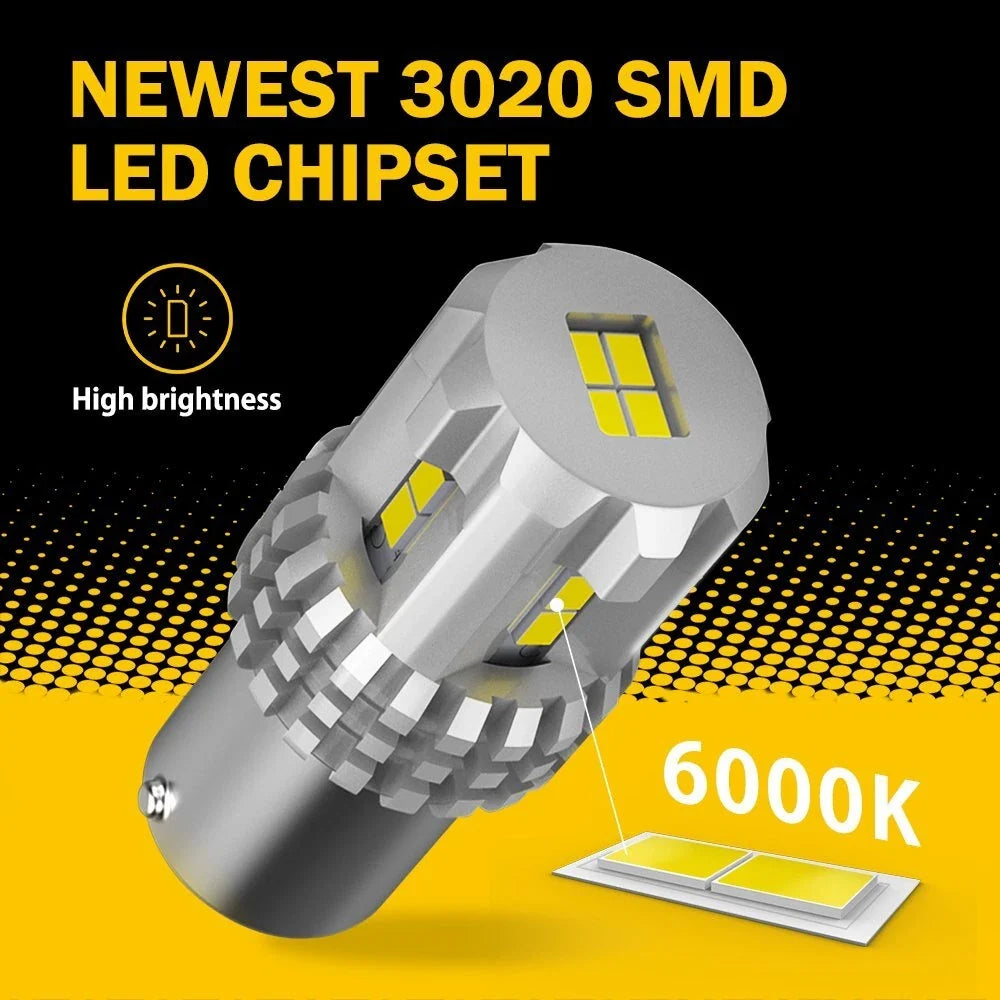 2X LED 1156 P21W 7506 Reverse Backup Light Bulb for AUXITO (6000K)