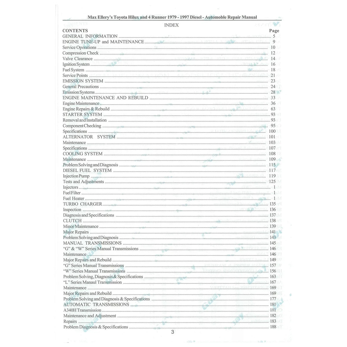 Workshop Manual for Toyota Hilux Diesel L LN40 LN46 LN55 MaxEllery Repair Book