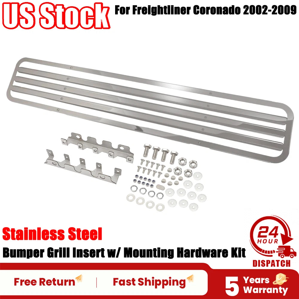 Bumper Grill Insert for Freightliner Coronado (2002–2009) w/ Mounting Hardware